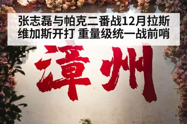 张志磊与帕克二番战12月拉斯维加斯开打 重量级统一战前哨